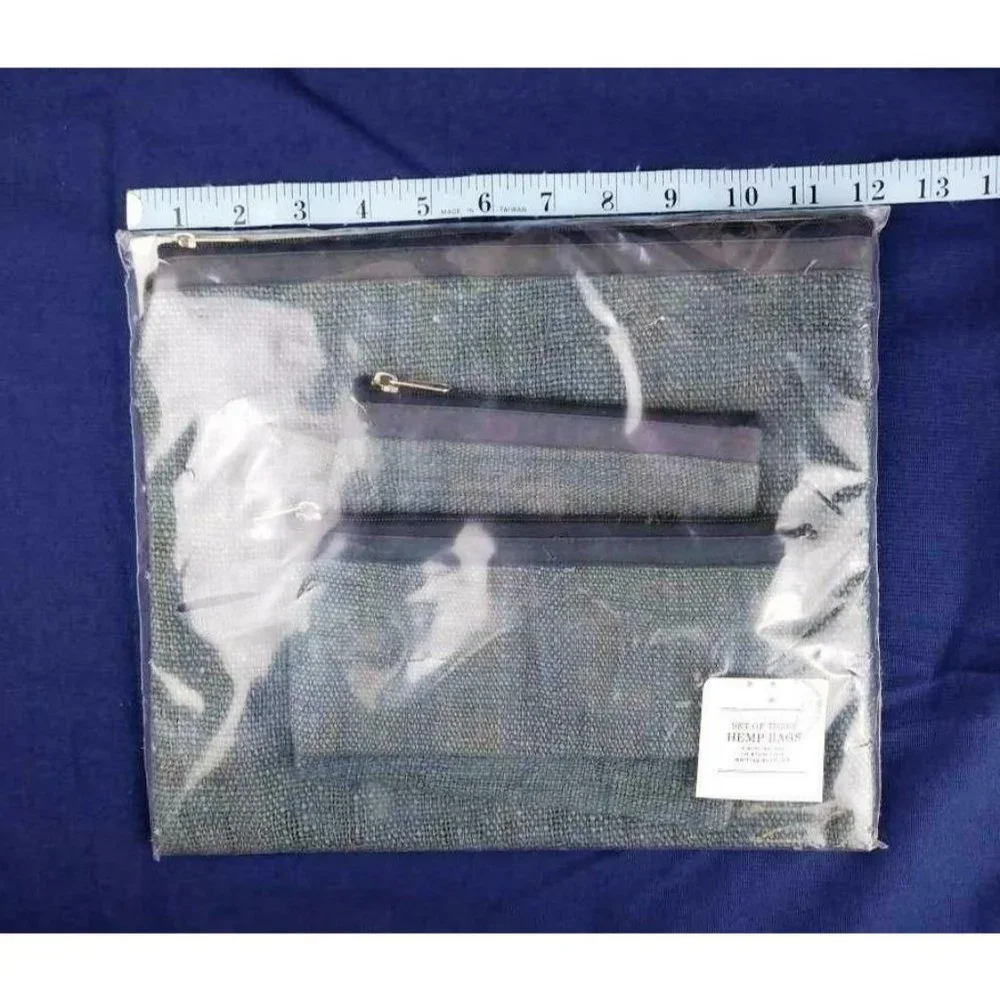 Hemp Bags Pouches Vintage Set of 3 Zippered New Hemp Heaven Nepal Barnes & Noble